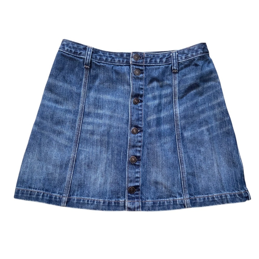 Abercrombie & Fitch‎ Jean Skirt Denim Full Button Front Short Mini Women's 10